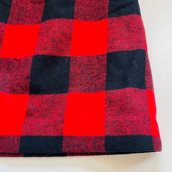 NWT J. Crew Skirt Buffalo Plaid Red Black Wool A Line Holiday Knit Sweater Boot - Picture 5 of 10